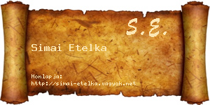 Simai Etelka névjegykártya